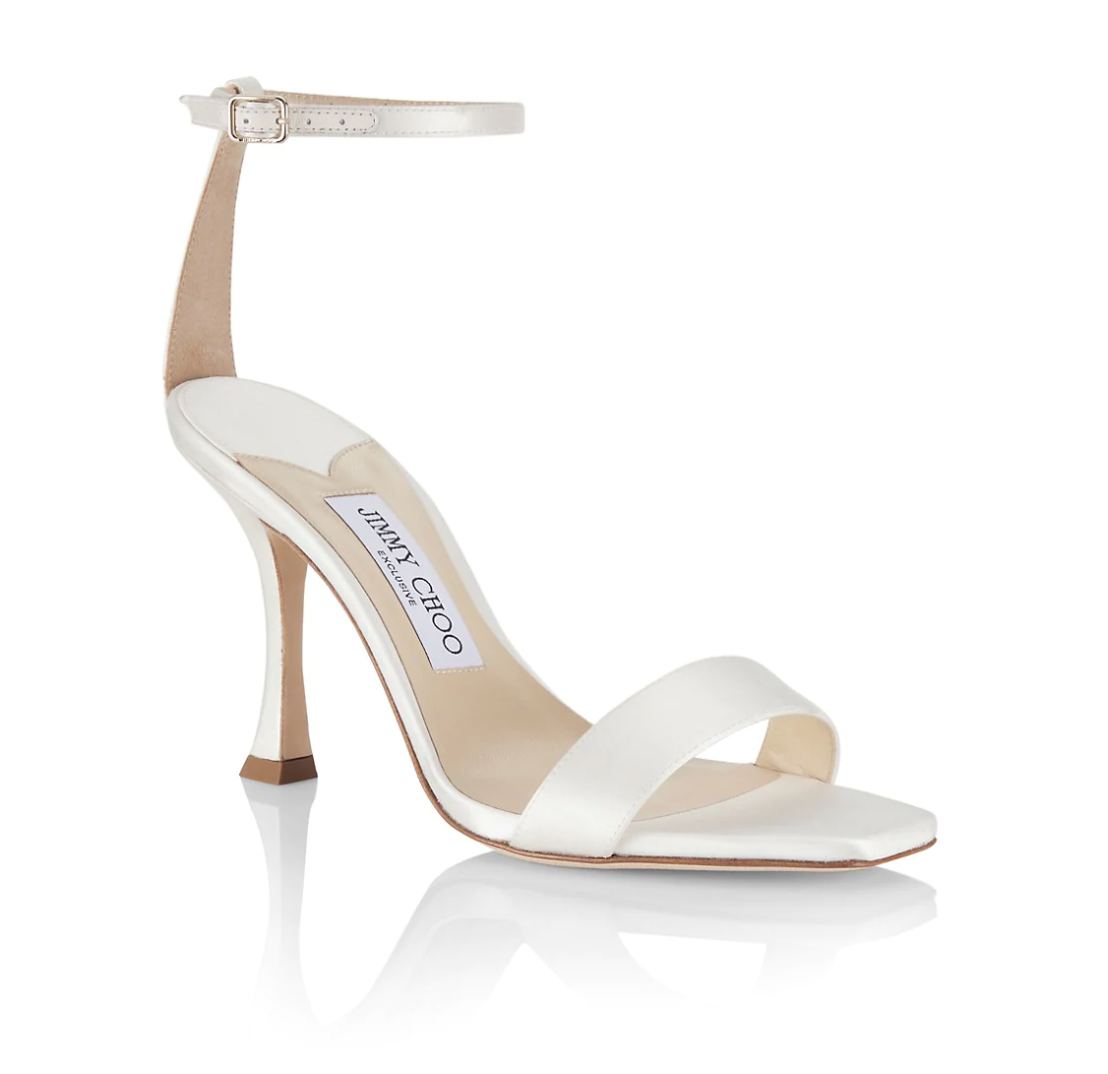 Jimmy Choo - Chava Satin High-Heel Sandals in Ivory