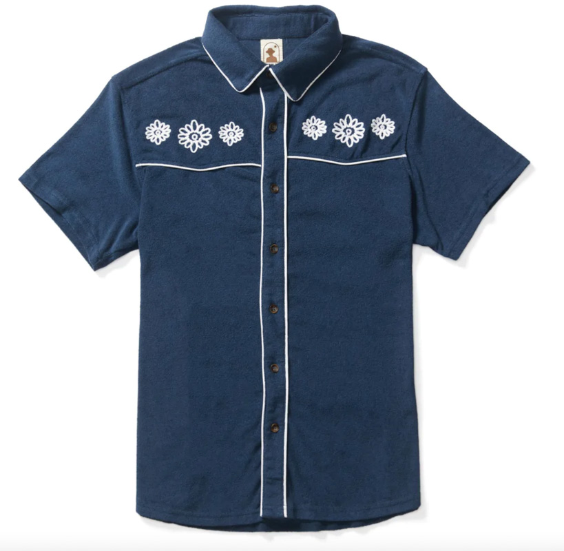 Dandy Del Mar - The Gaucho Terry Cloth Shirt in Vintage Navy